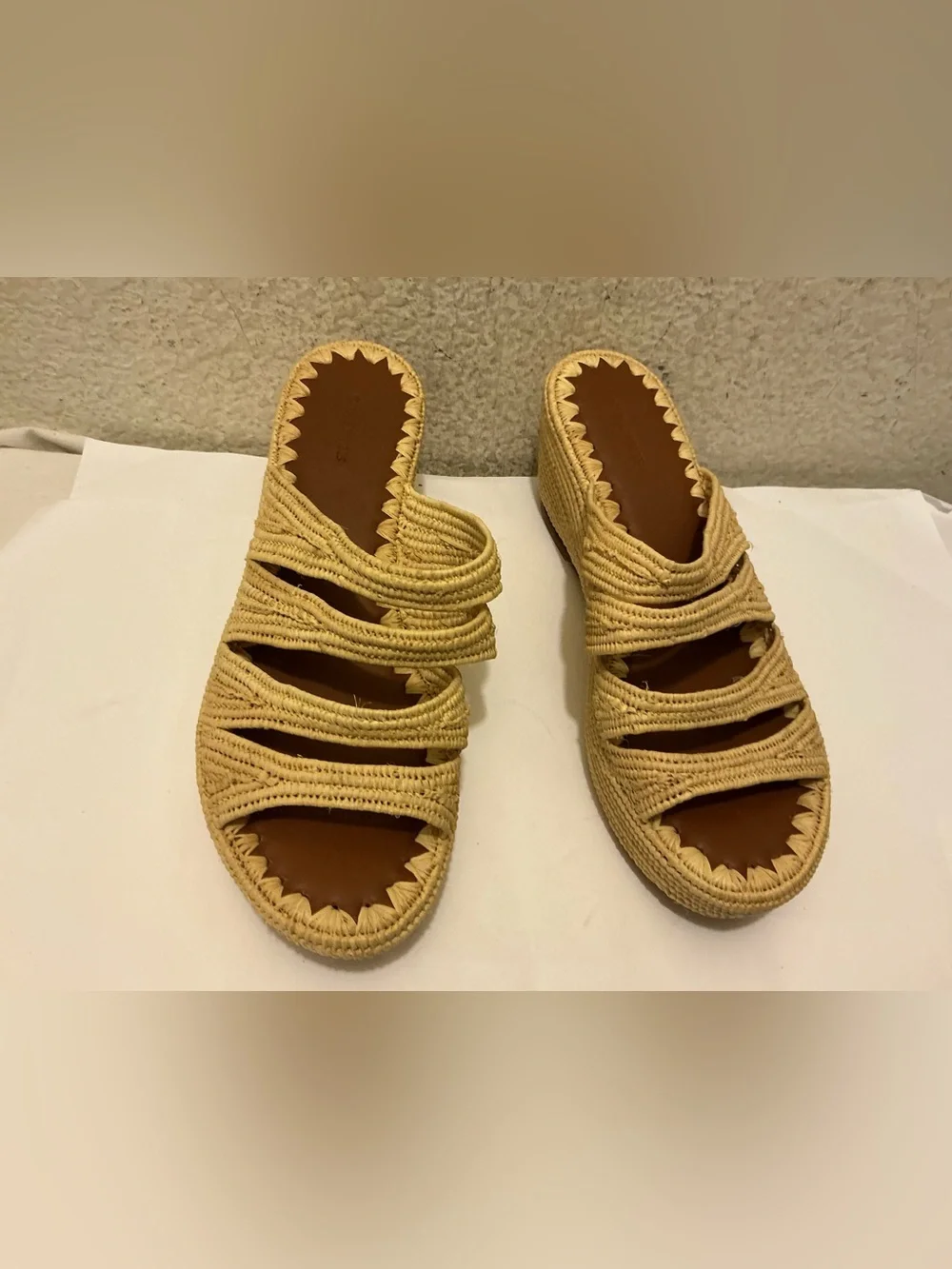 New Carrie Forbes Woven Raffia Platform Sandal in Natural - Women’s 41